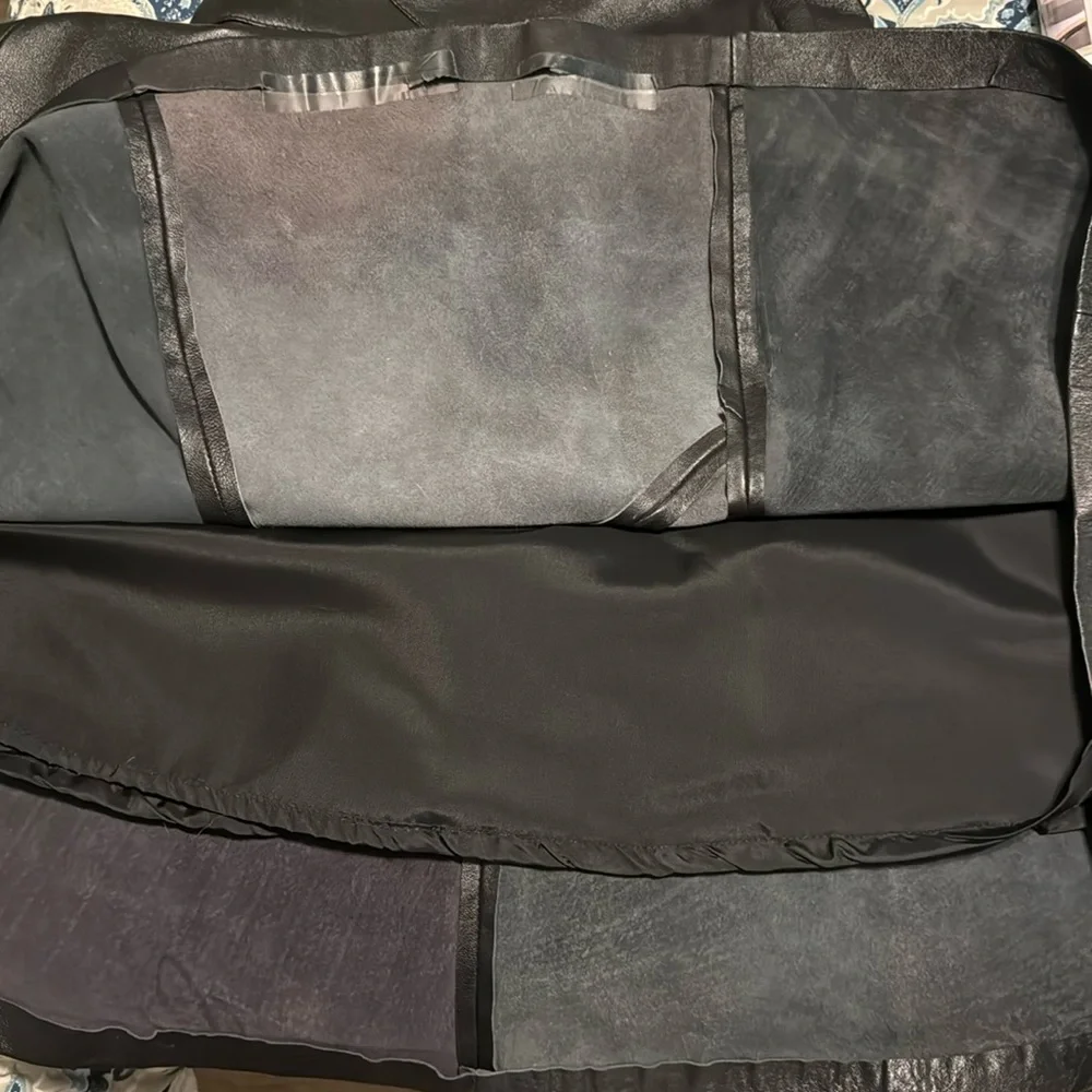 Gingette Leather Vintage Black Soft Maxi Lined Zip Genuine Skirt Israel 26” - Picture 16 of 16